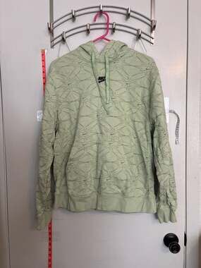 Nike Men's Sportswear Club Fleece All-Over Swoosh Print Hoodie Green - Size M